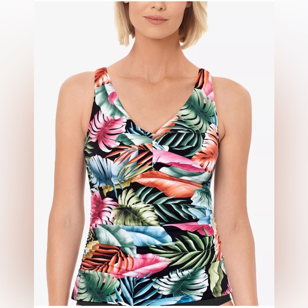 Women’s Tropical Print Tankini Top Size 10